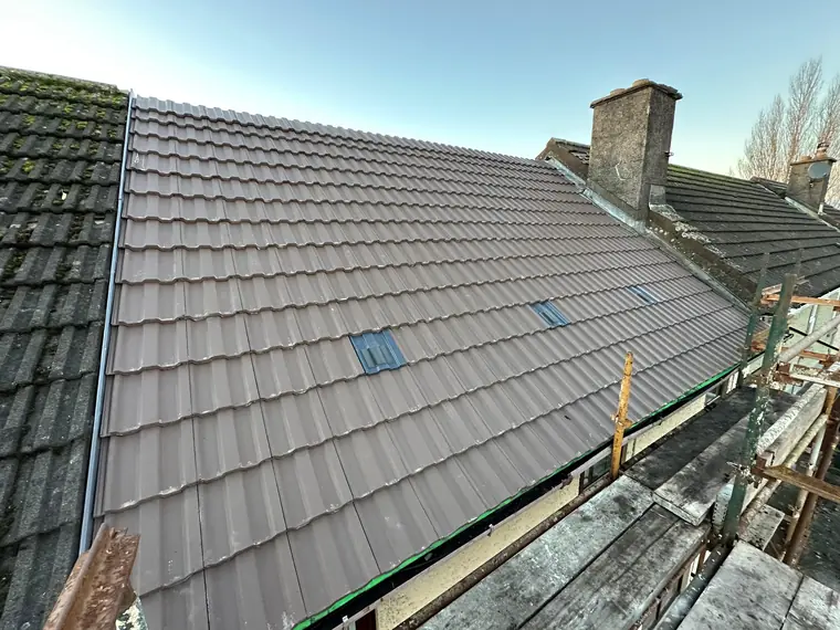 Roof re-tiling with new concrete roof tiles and Velux windows, Cork