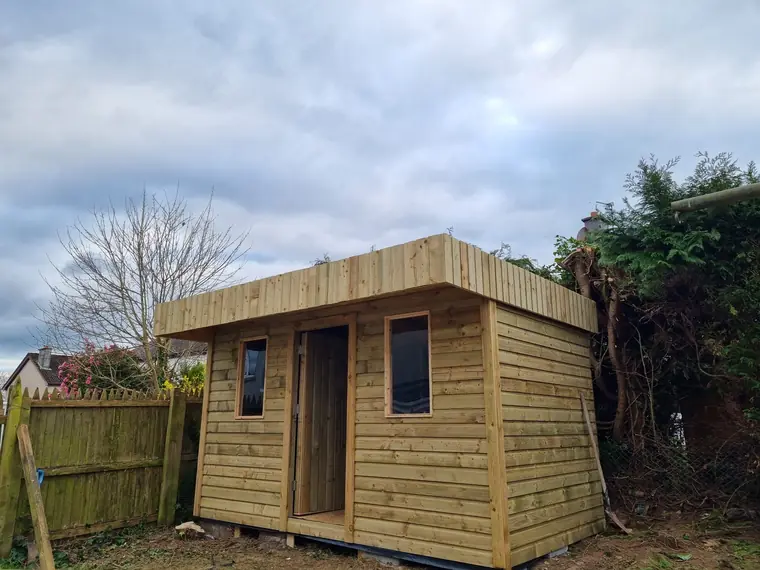 Side view of a custom timber garden room, Cork